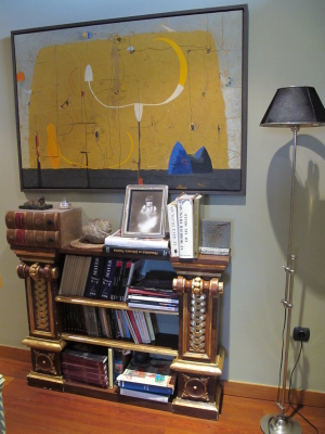 Pintura contemporanea y mueble antiguo, el pardalot, ofelia aparici