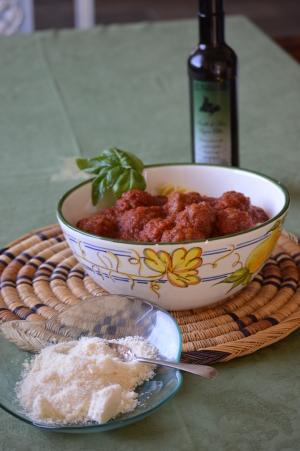 Fussiloni, con salsa de tomate y albóndigas, el Pardalot, Ofelia Aparici